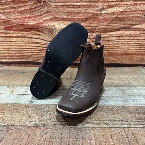 Women's Nubuck Leather Western Cowgirl Half Boot Brown Rodeo Botin Piel Café